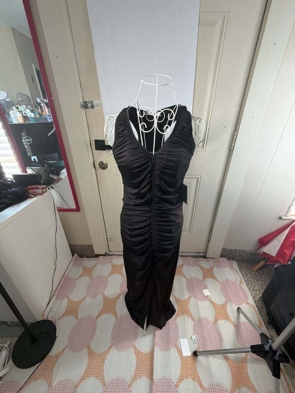 Collective Concepts Black Ruched Maxi Dress Size M